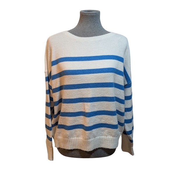 Sonoma Goods For Life Sweaters - Nautical Soft Cozy Casual Work Beach Lightweight Me Blue White Striped Sweater